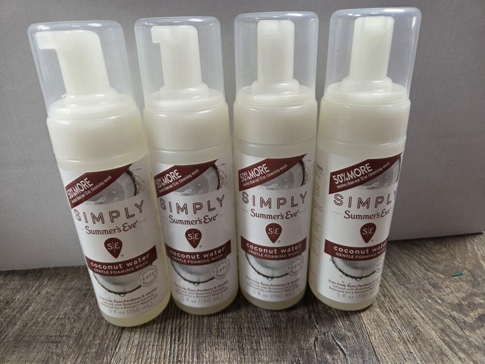 Simply Summer's Eve Coconut Water Gentle Feminine Foaming Wash Lot Of 4
